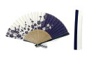 扇子セット 撫子うさぎ 紺【メール便対応可】夏のギフト 贈り物 夏小物 エコ 涼感グッズ 飛沫対策 綿生地扇子 兎柄 ウサギ 竹扇子 扇子袋付 浴衣、着物に合う...