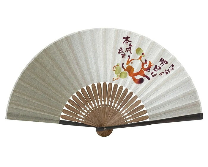 樂天商城 - 布扇子　たぬき　紳士用　夏小物 エコ タヌキ 涼感グッズ 飛沫対策グッズ 綿生地扇子 竹扇子 浴衣、甚平に合う扇子 小粋な扇子 携帯小物