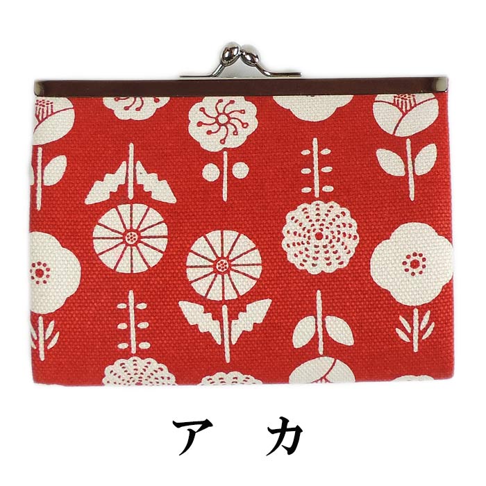 東的（とうてき）　帆布がま口財布　ハナアツメ　日本製　コンパクト財布　東欧モチーフ　花柄がま口