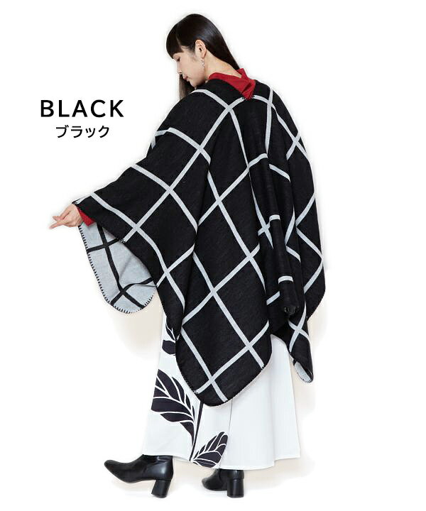 樂天商城 - レトロ格子ストール　NAVY(ネイビー） RED（レッド） BLACK(ブラック）の3色 大判ストール 倭物やカヤ 格子柄 和柄 和モダン 羽織りとして ひざ掛けとしても ブランケット ポンチョ ショールとして 普段使いに オシャレ アミナコレクション