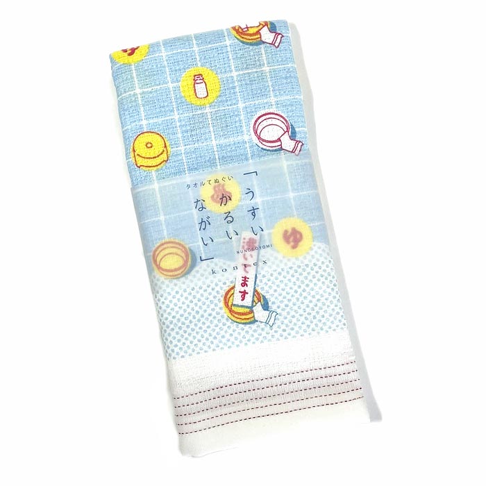 てぬぐいたおる布ごよみ　アイラブ湯・桶【メール便対応可】 今治タオル お風呂好き お風呂柄 温泉浴に コンテックス 日本製 綿100％ ガーゼタオル スポーツタオル 手ぬぐいタオル お礼 ギフト 御礼 手拭い お風呂タオル パイル 熱中症予防には布ごよみ 日焼け対策にも