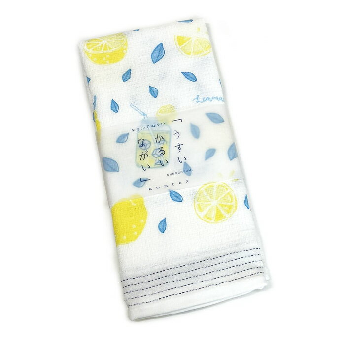 てぬぐいたおる布ごよみ　レモネード【メール便対応可】 今治タオル コンテックス 日本製 綿100％ 檸檬 れもん フルーツ ガーゼタオル スポーツタオル 手ぬぐいタオル お礼 ギフト 御礼 手拭い お風呂タオル パイル 熱中症予防には布ごよみ 日焼け対策にものサムネイル