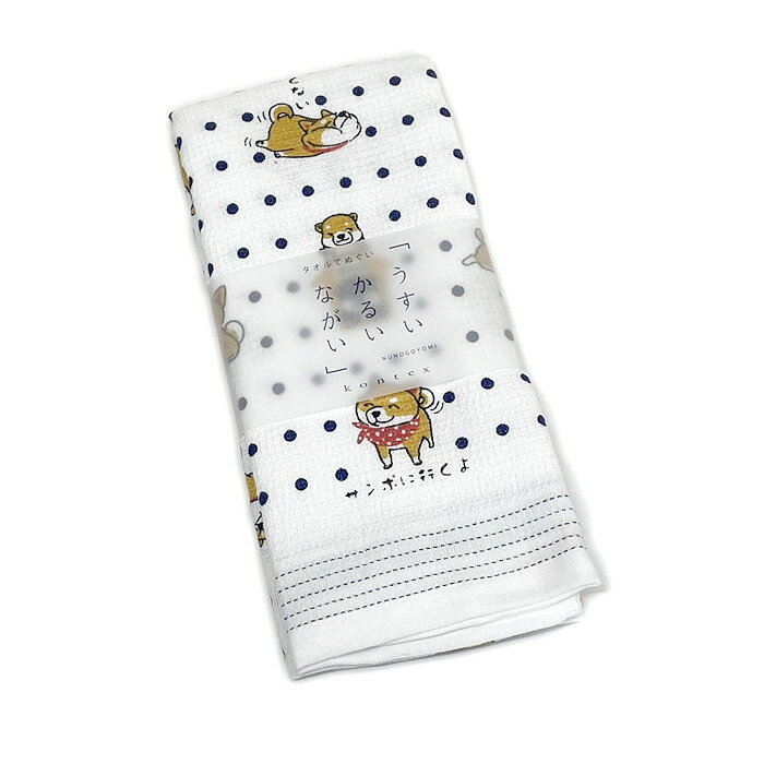 商品情報サイズ（約）33cm×100cm素材 綿100%表面：ガーゼ織り裏面：パイル織り生産国日本※掲載した写真は、光の当たり具合やPCの使用状況によって色が異なって見える場合がございます。ご了承くださいませ。てぬぐいたおる布ごよみ　うちのワンコ 日本最大級のタオル産地、愛媛県今治産、綿100% 薄い　軽い　長い　使い勝手とユニークな柄がご好評！ 日本の風土が生んだすばらしい「布てぬぐい」。その使い勝手とタオルの吸水性を合わせ持った、まったく新しいタイプのタオルです。少し長めなので首からかけても頭に巻いても良し。また泡立ちも抜群で、お風呂タオルとして体を洗っても良し。これ一枚で色々な使い方ができます。表地はガーゼ、裏地は軽めのパイル編みの柔らかく優しい肌触り。親しみのあるユニークで小粋な絵柄も魅力です。吸水性と速乾性に優れた優しい使い心地。薄くて軽いので、コンパクトにたためて持ち運びにも便利です。気を使わせない、ちょっとした贈り物としても好評ですよ。