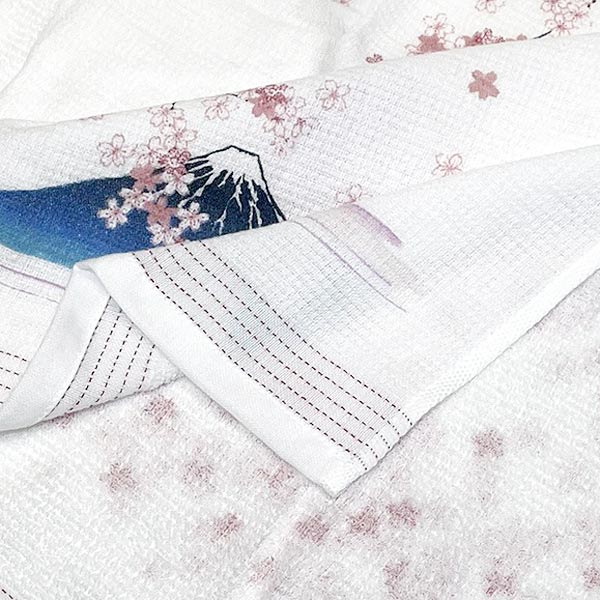 てぬぐいたおる布ごよみ　桜富士【メール便対応可】 今治タオル 富士山柄 温泉浴に コンテックス 日本製 綿100％ ガーゼタオル スポーツタオル 手ぬぐいタオル お礼 ギフト 御礼 手拭い お風呂タオル パイル 熱中症予防には布ごよみ 日焼け対策にも
