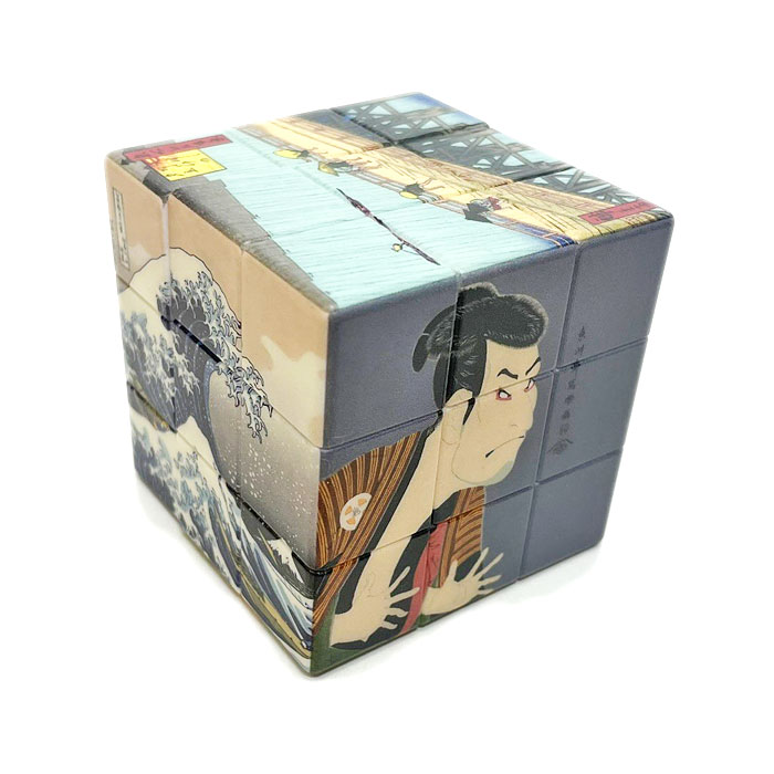 浮世絵キューブ　各作品の日本語＆英語の解説書付き ルービックキューブ お土産 贈り物 知育玩具 パズル 海外の方へのお土産に 葛飾北斎 歌川広重 写楽 喜多川歌麿 富岳三十六景 沖浪裏 凱風快晴