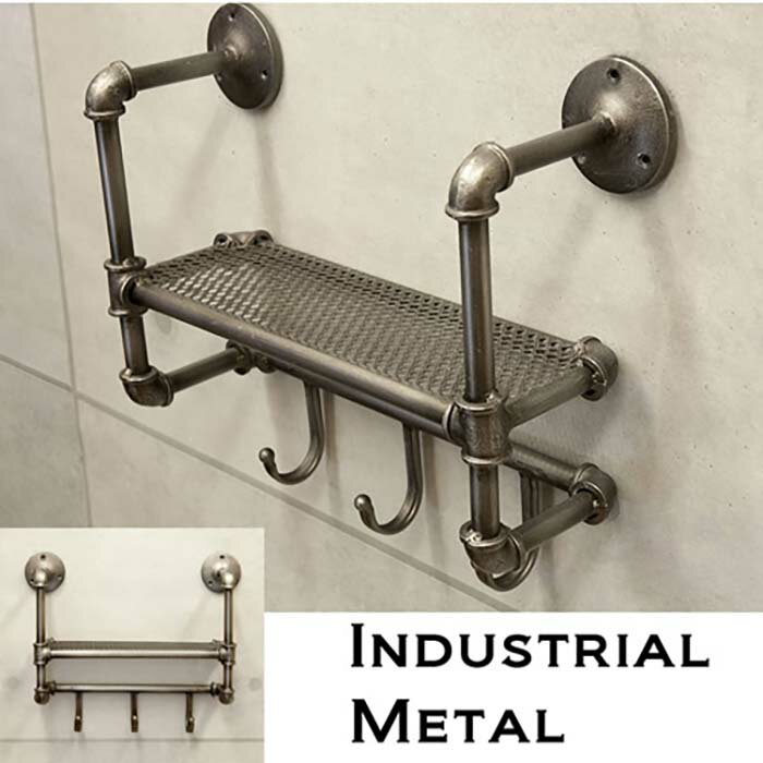 インダストリアル家具 ラック 壁掛け フック 男前インテリア スタイリッシュ ディスプレイ
