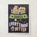 【アンティーク エンボスプレート レクト】★CAMPING MAKES BETTER★壁掛け 看板 アンティーク アメリカンエンボスプレート キャンプ インテリア