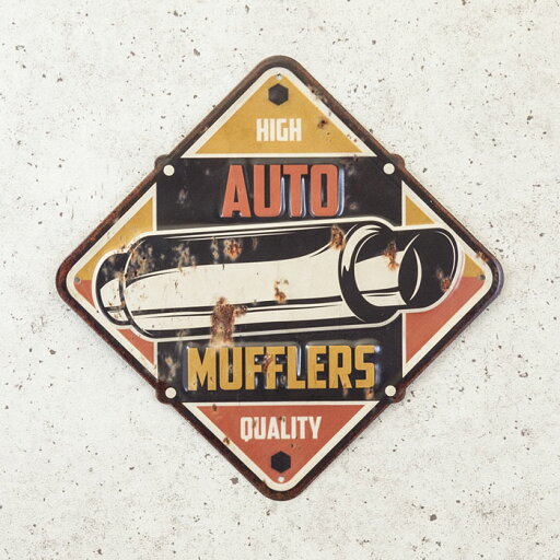 【アンティーク エンボスプレート】★AUTO MUFFLERS★壁掛け 看板 アンティーク アメリカンエンボスプレート キャンプ インテリア 【アンティーク エンボスプレート】★AUTO MUFFLERS★壁掛け 看板 アンティーク アメリカンエンボスプレート キャンプ インテリア
