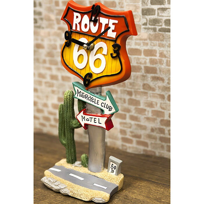 【オールディーズ テーブルクロック】★RT66 (ルート66)★置時計 アメリカン雑貨 レトロインテリア 置物 [3]