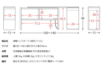 ベッド用 ヘッドボード 後付け 【送料無料】 伸縮 ヘッドボードのみ おしゃれ 木製 シングル ダブル セミダブル 収納 コンセント付き 本棚 激安 安い