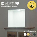 LED付き コレクションケース キューブボックスα 改（主電源タイプ）【送料無料】 フィギュアケース 卓上 木製 アクリルふた フロントパネル フラップ扉 コレクションラック コレクションボード コレクションボックス