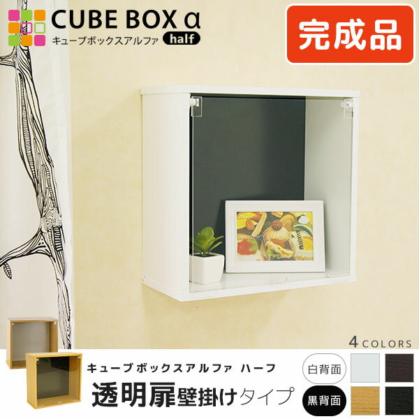 【20日限定★PT4倍!!】 【完成品】壁に飾るお気に入り アクリル透明扉付き 壁掛けシェルフ 棚無しタイプ..