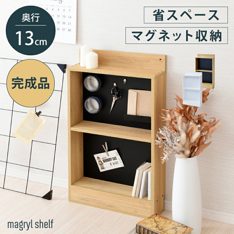 【完成品】 背面スチール 薄型 壁面収納 マグリルシェルフ マグネット棚 磁石 アクリル棚 卓上 スパイ..