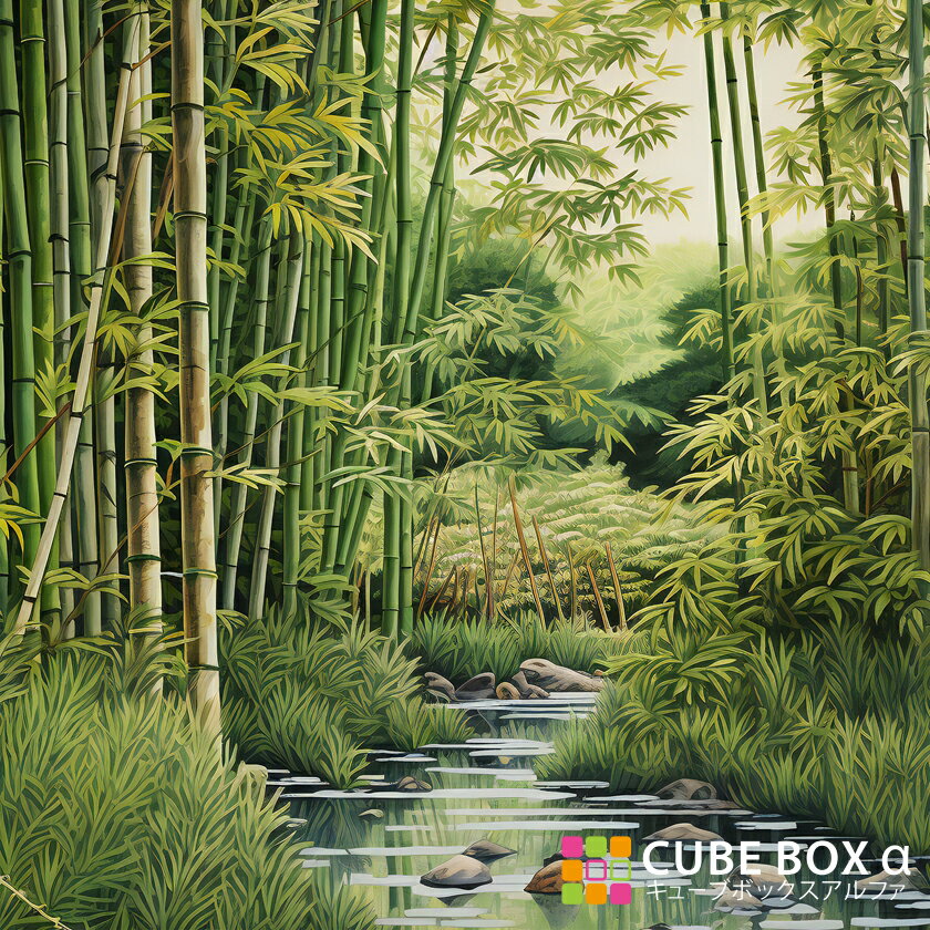 【CBA CBH 専用背面デザインシート】 竹林 小川 和風 風景 農村 山間部 田舎 背景
