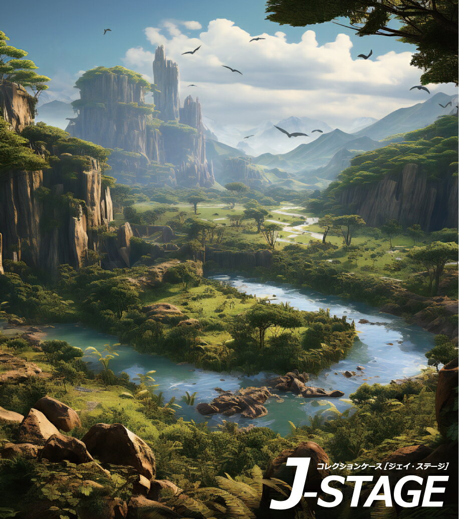【5日★枚数限定★5%OFFクーポン】 【J-STAGE スタンダード レギュラータイプ専用 背面デザインシート】 恐竜時代 ジャングル シダ植物 河 遠景 風景 森林 白亜紀 昼 晴天 青空