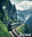 【J-STAGE スタンダード レギュラータイプ専用 背面デザインシート】 鉄道 列車 外国 異国 山間 アルプス 大自然 線路 渓谷 山脈 鉄橋 青空 汽車|詳細画像