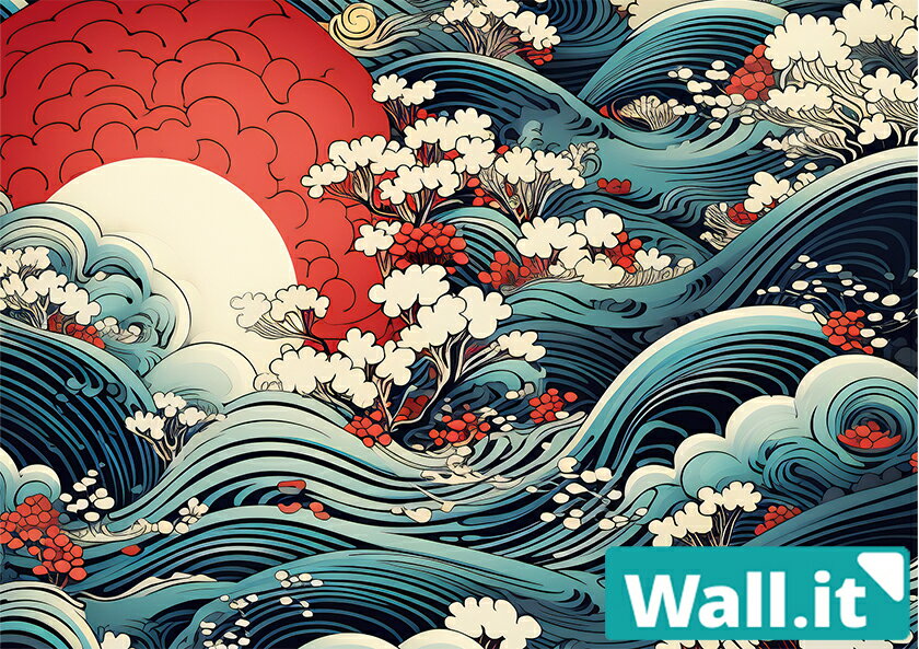 【Wall.it A4 フィギュアディスプレイケース専用背面デザインシート 横向】 錦絵 エフェクト イラスト ..