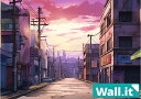 【5日限定★全品★5%OFFクーポン】 【Wall.it A4 フィギュアディスプレイケース専用背面デザインシート 横向】 夕日 下町 商店街 風景 景色 街並み 夕方 ノスタルジー 昭和レトロ 秋