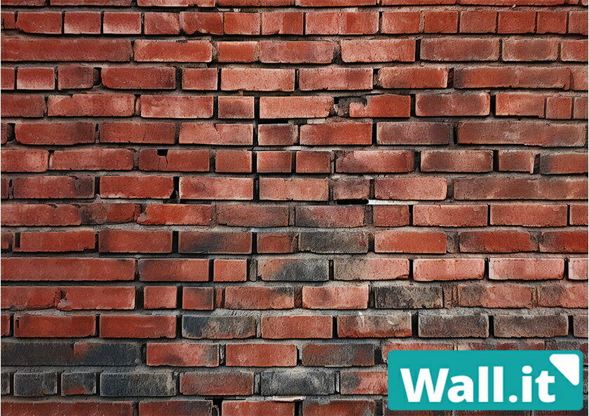 【Wall.it A4 フィギュアディスプレイケース専用背面デザインシート 横向】 レンガブロック 壁面 壁紙 ..
