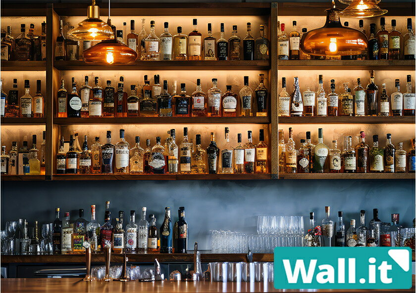 【Wall.it A4 フィギュアディスプレイケース専用背面デザインシート 横向】 カウンターバー 酒場 ナイ..