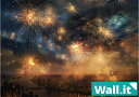 【Wall.it A4 フィギュアディスプレイケース専用背面デザインシート 横向】 花火大会 真夏 夜空 夏祭り 川辺 夜景