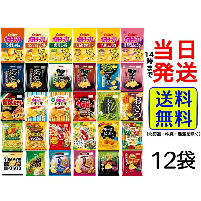 【 福袋 】 カルビー スナック菓子12種 12袋 詰め合わせセット ※期間限定品などが入る場合もございます。送料無料 当日発送 スナック 菓子 お菓子 おやつ 箱買い 誕生日会 ケース買い 詰め合わせ アソート 間食 バラエティセット 仕送り 単身赴任 大学生 孫 子ども