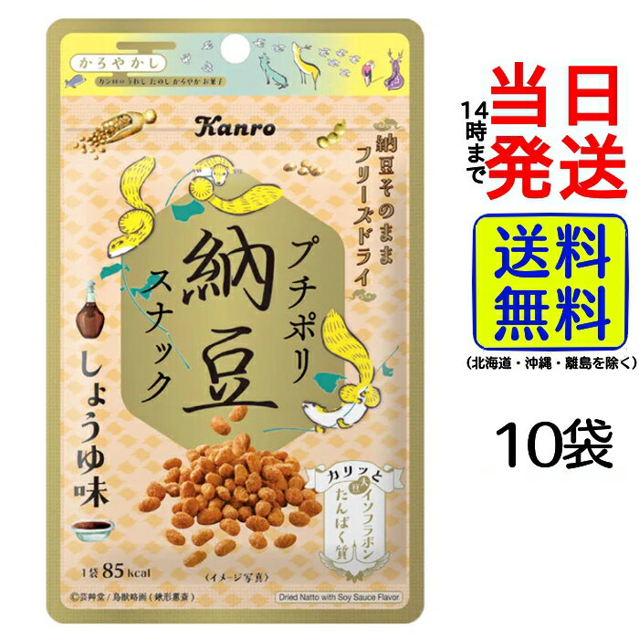 【最安値挑戦中】 カンロ プチポリ納豆スナック しょうゆ味18g × 10袋 【 送料無料 】【 ポスト投函 】【 当日発送 】納豆 フリーズド..