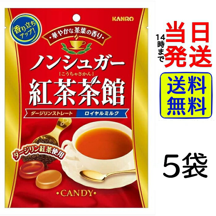 【 最安値挑戦中 】 カンロ ノンシュガー 紅茶茶館72g × 5袋 【 送料無料 】【 ポスト投函 ...