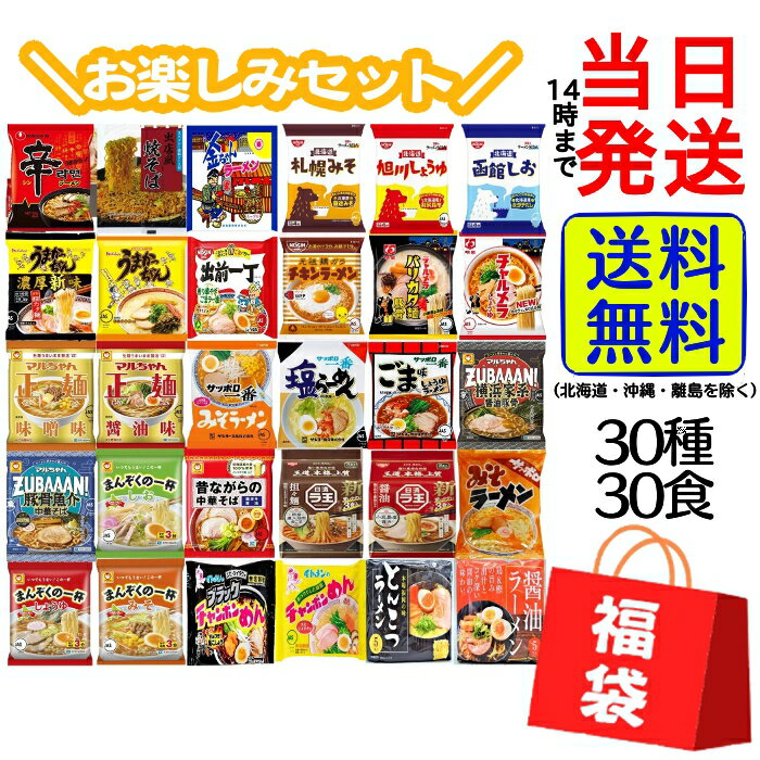 【 福袋 】 インスタント 袋ラーメン 30種各1袋 計30袋 詰め合わせセット【 送料無料 】【 当日発送 】※商品内容は仕入れ状況により変更される場合もございます※インスタント ラーメン 拉麺 らーめん 麺 袋麺のサムネイル