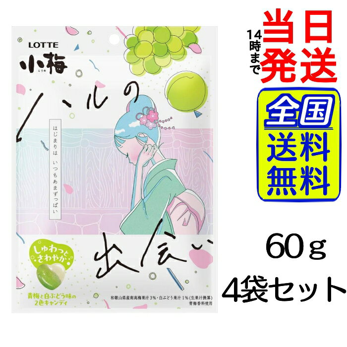 【 最安値挑戦中 】 ロッテ 小梅 ハルの出会い 60g × 4袋【 送料無料 】【 当日発送 】  ...