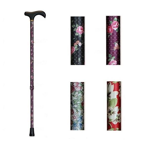 アルミ製 花柄 伸縮杖　瀬川商店 [介護 杖 歩行補助 歩行関連 a-w]※代金引換不可※沖縄、離島への配送不可