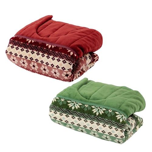 【2色組】ノルディック柄 吸湿発熱くりえり毛布布団 [寝具 g-fl]※代金引換不可※沖縄、離島への配送不可
