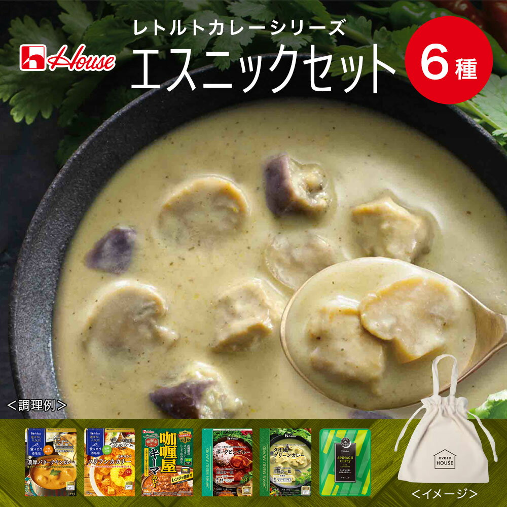 【公式】ハウス食品 エスニックセット レトルトカレー6種詰め合わせ オリジナルエコバッグ付き【WEB ...