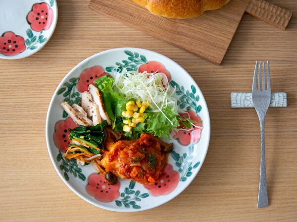 米満麻子ひなげし/7寸平皿【くたにせいよう九谷焼和食器大皿取り皿】