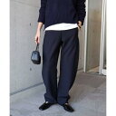 裏起毛 ポンチ カーブ パンツ (ネイビー)(4)