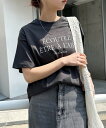tシャツ フレンチロゴプリント半袖Tシャツ レディース