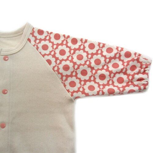 ◇日本製◇ 秋冬 スタイ付 北欧のお花 ディジー柄 ツーウェイオール 長袖 やわらかスムース　綿100％　新生児 50-60cm　2WAY ドレス　春 秋 冬 新生児 服 カバーオール 女の子 男の子 コンビドレス ロンパス　ベビー　新生児 ツーウェイオール 服 ドレス おしゃれ 花柄 3