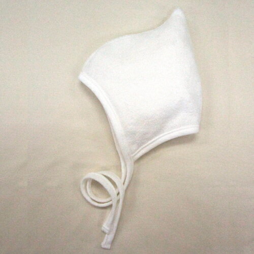 ◇日本製◇　とんがり帽子　無撚糸パイル　新生児　ボンネット　ホワイト　シンプル　春 秋 冬 出産準備 退院着　ベビー　赤ちゃん おしゃれ 2