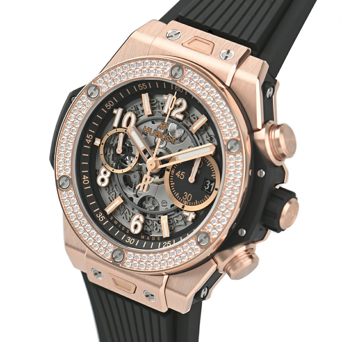 ウブロ HUBLOT ビッグバン ウニコ キングゴールド ダイヤモンド 421.OX.1180.RX.1104【新品】メンズ 腕時計 送料無料