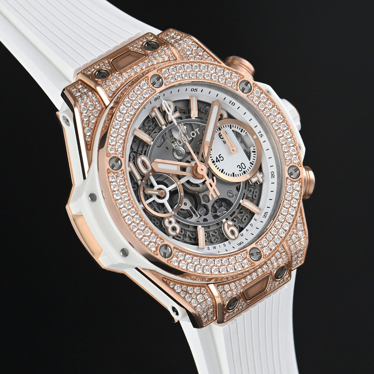 ウブロ HUBLOT ビッグバン ウニコ キングゴールド ホワイトパヴェ 441.OE.2010.RW.1704【中古】メンズ 腕時計 送料無料