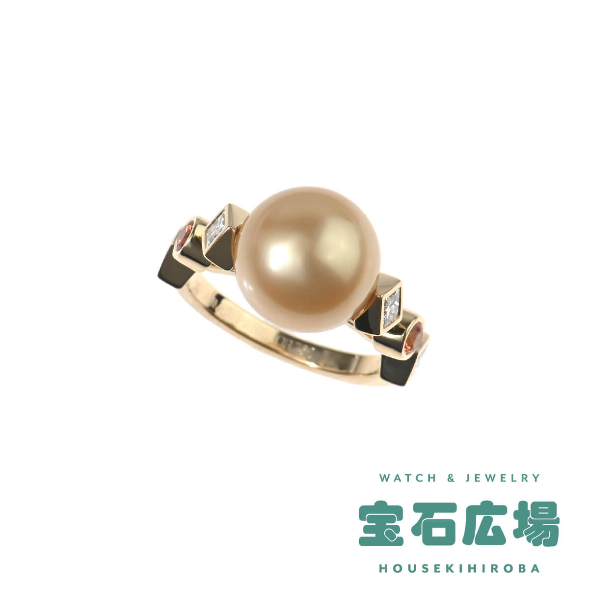 ショーメ CHAUMET クラリス ゴールデンパール・オレンジサファイア・プリンセスカットダイヤ リング 【中古】レディース ジュエリー 送料無料