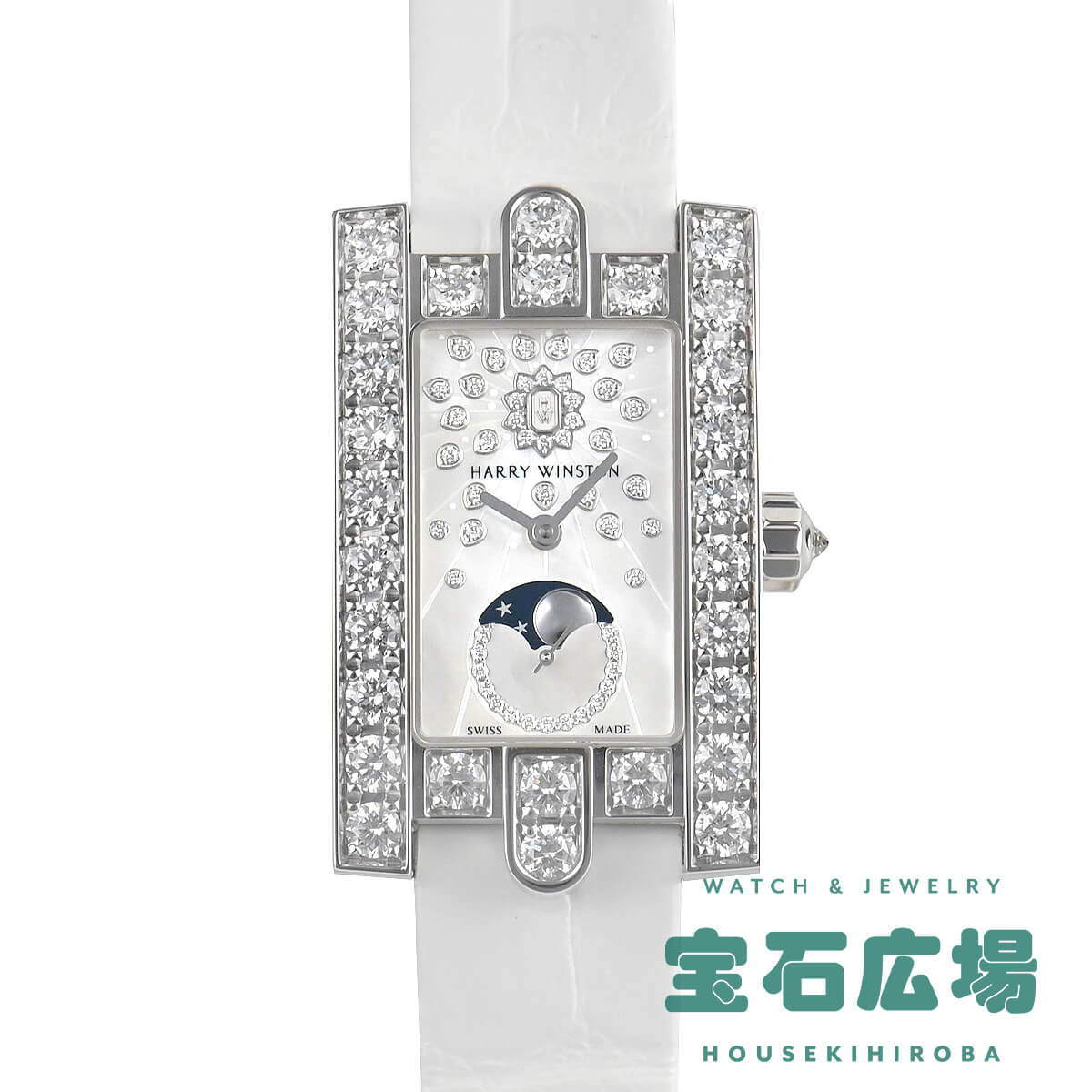 【最大30000円OFFクーポン6/1(土)0時開始】ハリー ウィンストン HARRY WINSTON アヴェニュークラシック ムーンフェイズ AVEQMP21WW008【新品】レディース 腕時計 送料無料