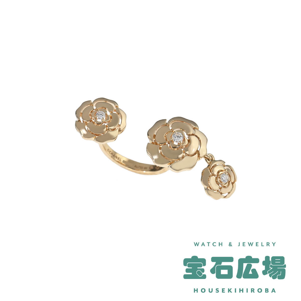 シャネル CHANEL カメリア 3Pダイア オープンリング J11873【中古】レディース ジュエリー 送料無料