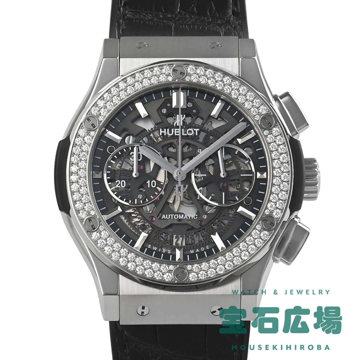 ウブロ HUBLOT クラシック・フュージョン アエロクロノグラフ チタニウムダイヤモンド 525.NX.0170.LR.1104【新品】メンズ 腕時計 送料無料