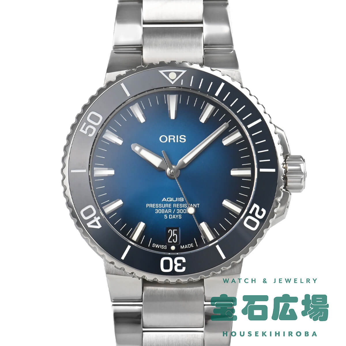 ご購入前に必ずご確認ください。 商品NO638610001 ブランドオリス 商品名アクイスデイト キャリバー400 型番01 400 7763 4135-07 8 24 09PEB 機械自動巻き 材質ステンレス ブレス・ストラップブレス タイプメンズ カラーブルー 文字盤特徴グラデーション 外装特徴回転ベゼルシースルーバック ムーブメント自動巻き パワーリザーブ120時間（5日間） ケースサイズ43.5mm ブレス内径約22.0cm 機能デイト表示 ラグ幅ラグ側：24mm 整備メンテナンス 付属品内箱外箱ギャランティー 1904年創立という老舗のオリスが作り上げたダイバーズモデル「アクイス デイト」。こちらは、高耐磁性と5日間パワーリザーブを備えた自社開発ムーブメント【キャリバー400】搭載したモデル。回転ベゼルや300m防水、ねじ込みリューズなどダイバーモデルのツボは抑えつつも、シースルーバックから【キャリバー400】を見れるのは嬉しいポイントです。2023年9月に販売された日本正規品。当店でのメンテナンスと外装の仕上げを行っています。ケースに当て傷、ムーブメントに傷が有ることをご了承ください。