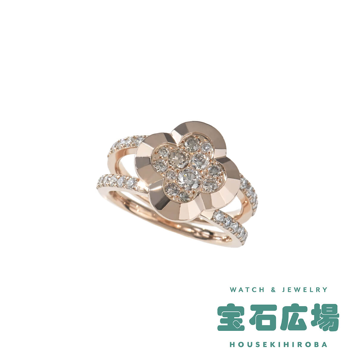 カシケイ KASHIKEY モティーフ クローバー ブラウンダイヤ・ダイヤ リング BMO003P【中古】レディース ジュエリー 送料無料