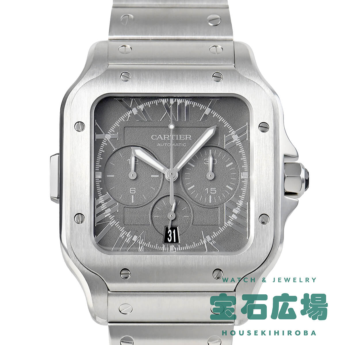 カルティエ Cartier サントス ドゥ カルティエ クロノグラフ XL 日本限定220本 WSSA0078【中古】メンズ..