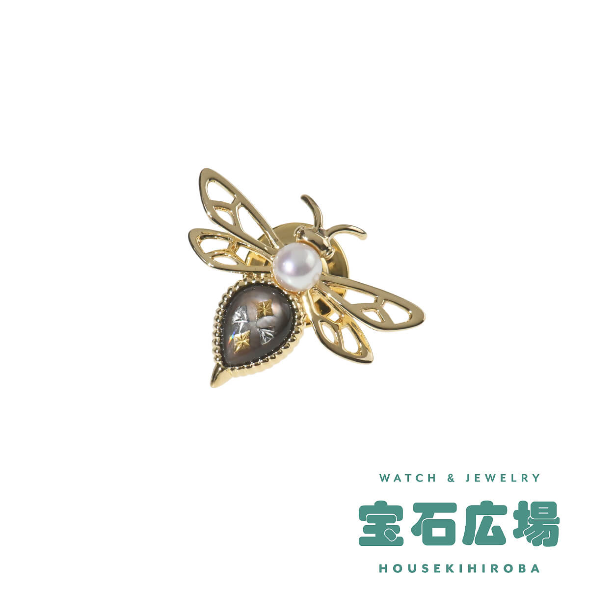 ミキモト MIKIMOTO ハチ 1Pパール・ブラックシェル（ピクウェ）ピンブローチ 【中古】ユニセックス ジュエリー 送料無料