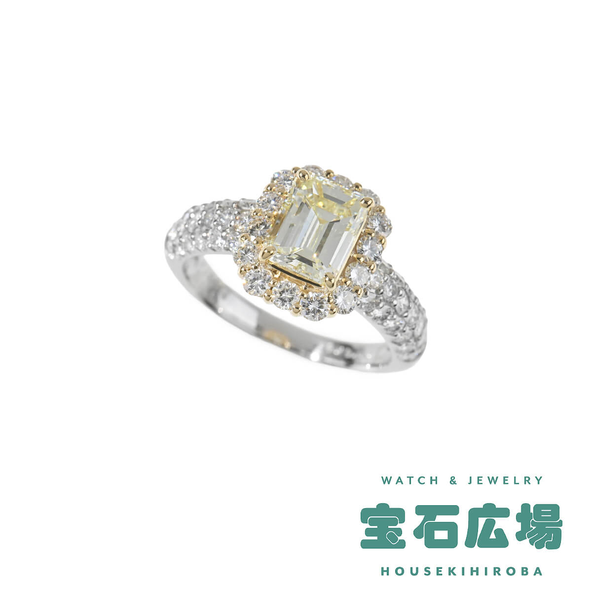 Rakuten - ノーブランド エメラルドカットダイヤ・ダイヤ リング 【中古】レディース ジュエリー 送料無料