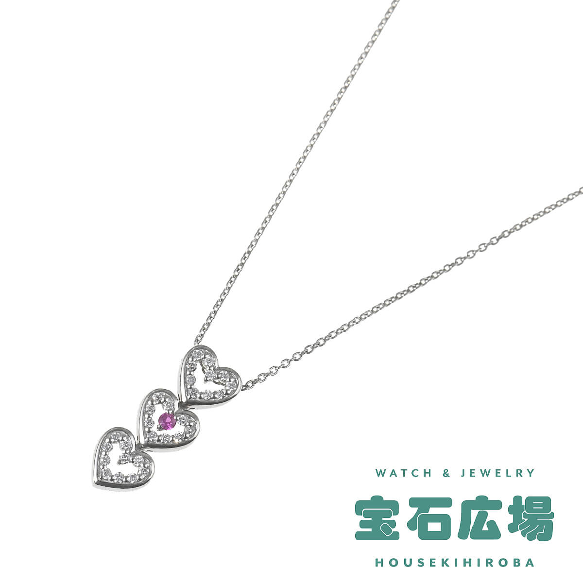 Rakuten - ニナ・リッチ トリプルハート 1Pルビー・ダイヤ ペンダントネックレス 【中古】レディース ジュエリー 送料無料
